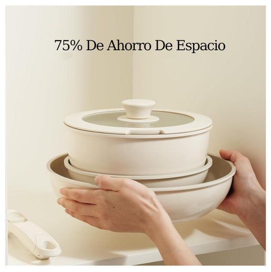 Set de Cocina Antiadherente 5 Piezas con Mango Desmontable